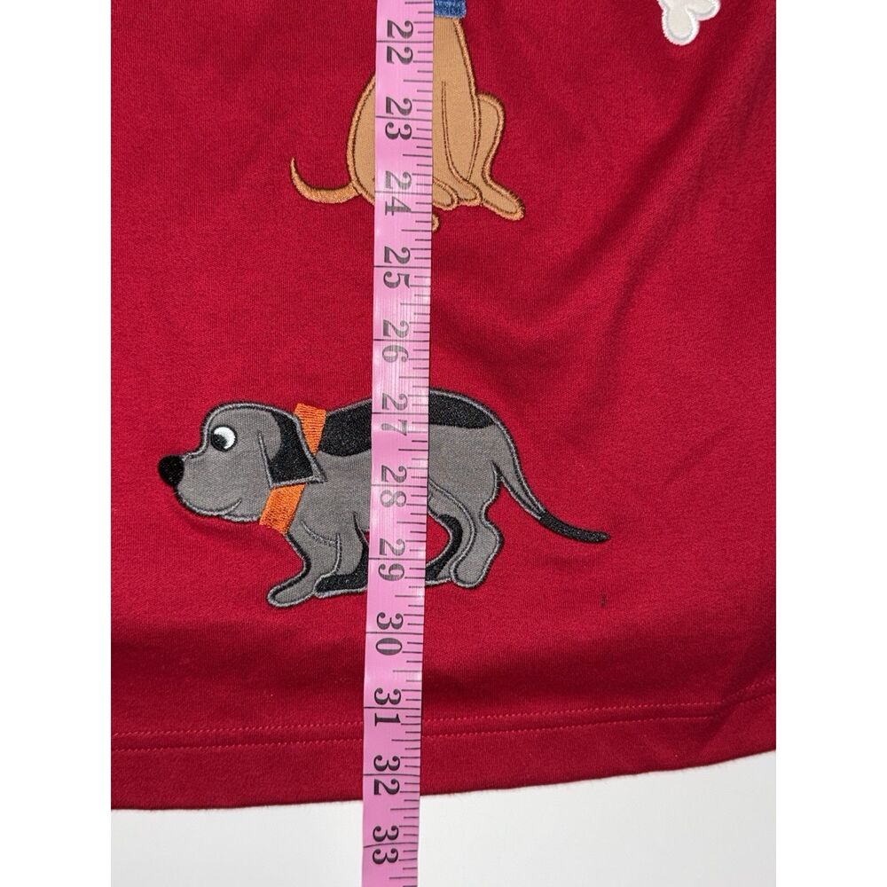 Vtg Bechamel Embroidered Dog Novelty Top Button Sweater Shirt Cardigan Red 2X - Picture 13 of 13